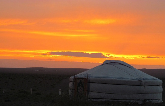 Sunset in Gobi Desert