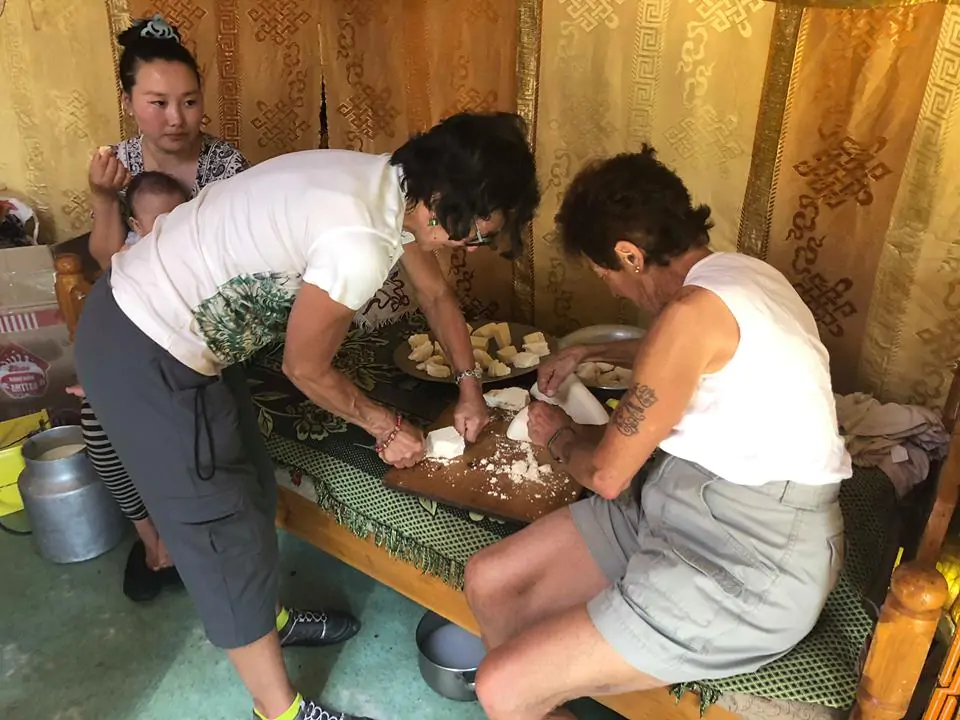Making Mongolian meal at a Nomadic Family