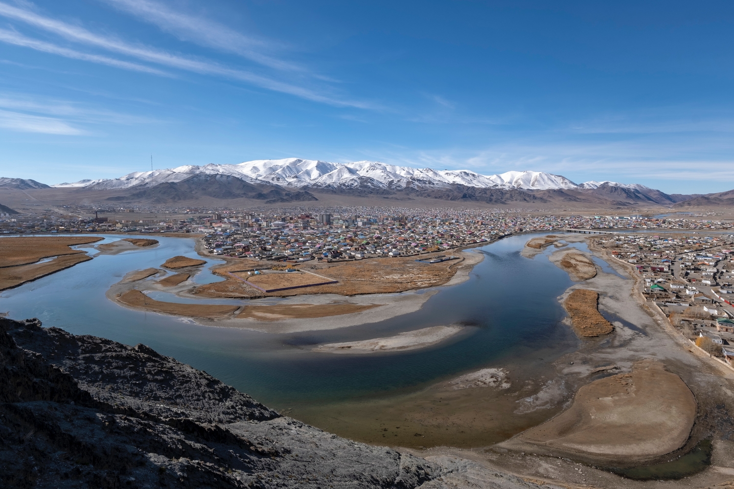 Olgii town in Bayan Olgii Province Mongolia