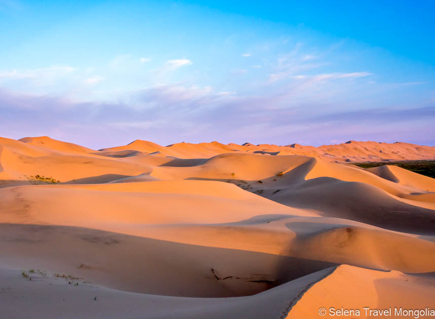 the Khongor Sand Dunes in the Gobi Desert, Mongolia.
