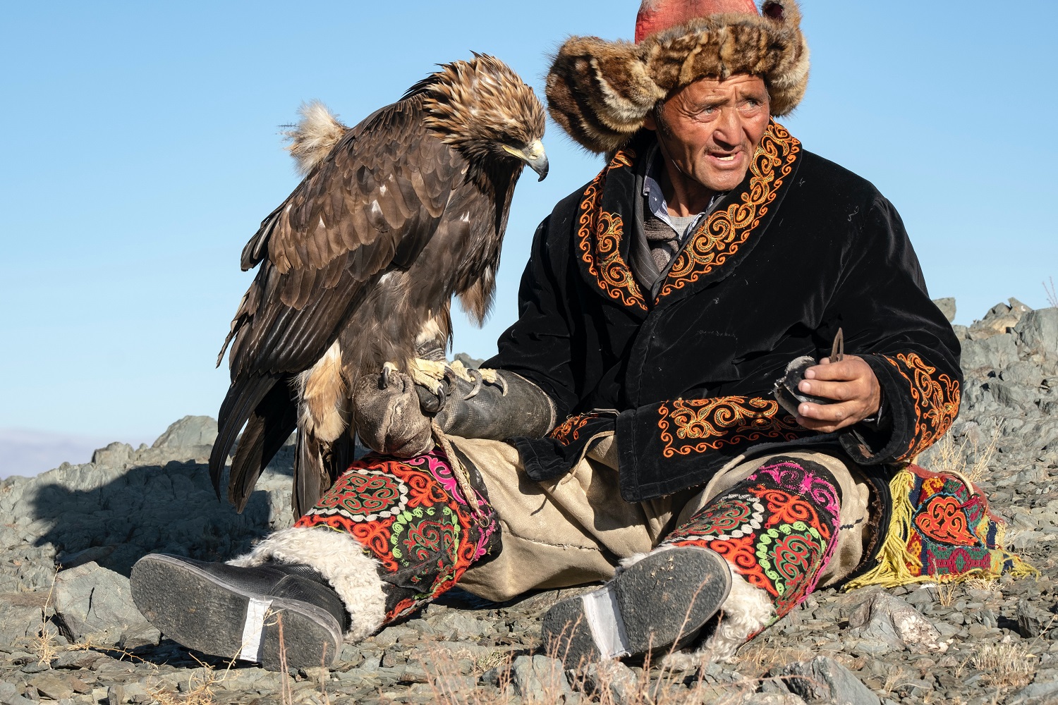 Kazakh Eagle Hunter with his eagle