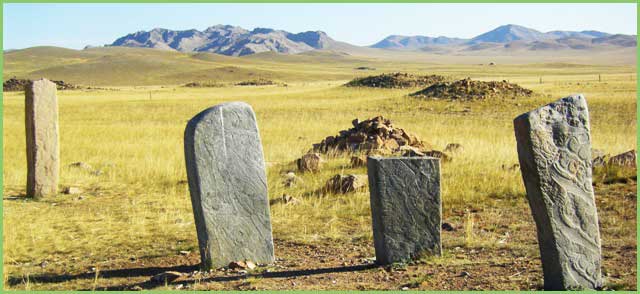 Uushig deer stones - deer stones in Mongolia