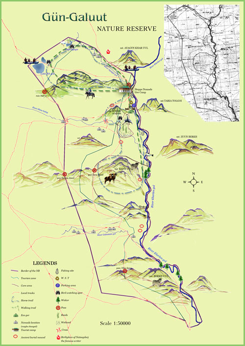 Map of Gun - Galuut nature reserve, Gun - Galuut